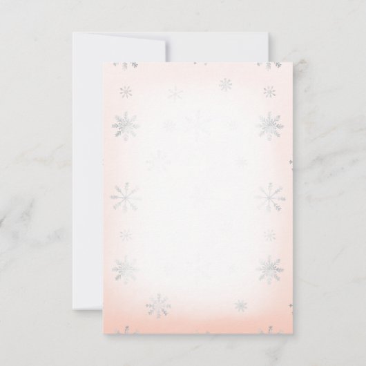 Roze Winter Wonderland Baby shower Dank u Bedankkaart (Achterkant)