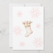 Roze Winter Wonderland Baby shower Kaart (Achterkant)