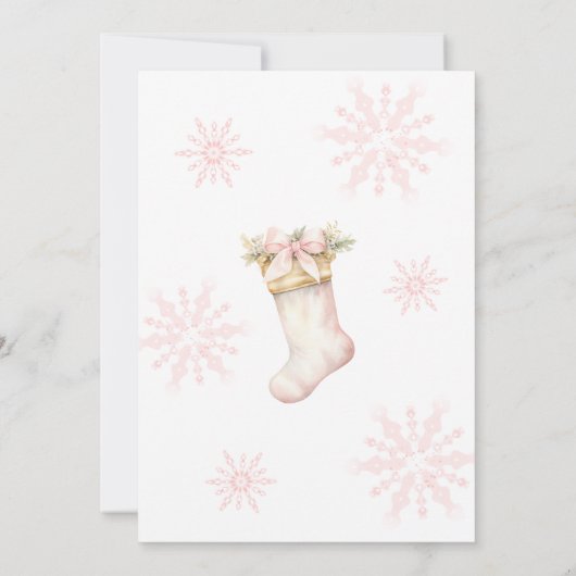 Roze Winter Wonderland Baby shower Kaart (Achterkant)