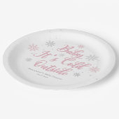 Roze Winter Wonderland Baby shower Papieren Bordje (Gekanteld)