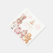 Roze Winter Wonderland Baby shower Servet (Hoek)