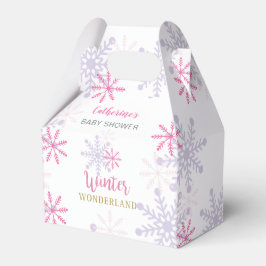 Roze Winter Wonderland Baby shower Snowflakes Girl Bedankdoosjes