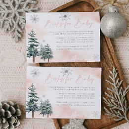 Roze winter wonderland boeken voor baby informatiekaartje
