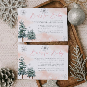 Roze winter wonderland boeken voor baby informatiekaartje
