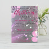 Roze Winter Wonderland Corporate Kerstparty Kaart (Staand voorkant)