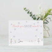 Roze Winter Wonderland - Dank je kaart (Staand voorkant)