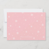Roze Winter Wonderland - Dank je kaart (Achterkant)