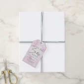 Roze Winter Wonderland Dank je veel sneeuw Cadeaulabel (Met Touw)