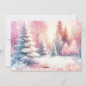  Roze Winter Wonderland Foto Kerstmis Feestdagenkaart (Achterkant)