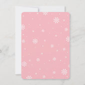 Roze Winter Wonderland, Girl Baby shower Kaart (Achterkant)