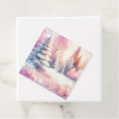 Roze Winter Wonderland Kerstmis Bedankjes Labels (In situ)