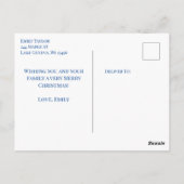 Roze Winter Wonderland Kerstmis Briefkaart (Achterkant)