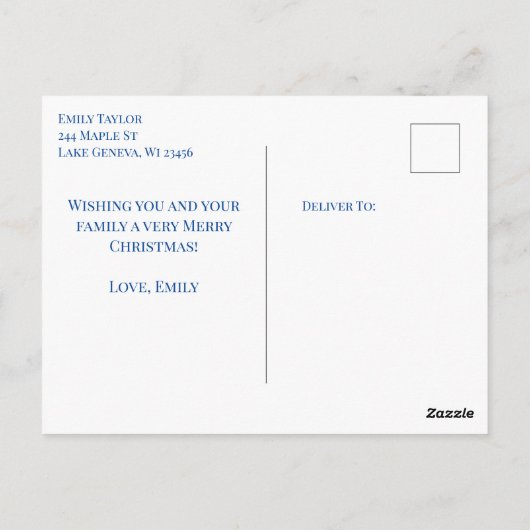 Roze Winter Wonderland Kerstmis Briefkaart (Achterkant)