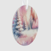 Roze Winter Wonderland Kerstmis gepersonaliseerd Ornament (voorkant)