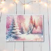 Roze Winter Wonderland Kerstmis Groot Cadeauzakje