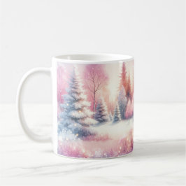 Roze Winter Wonderland Kerstmis Koffiemok
