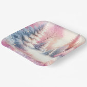 Roze Winter Wonderland Kerstmis Papieren Bordje (Gebogen)