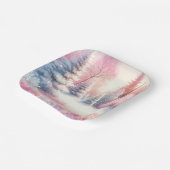 Roze Winter Wonderland Kerstmis Papieren Bordje (Gebogen)