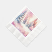 Roze Winter Wonderland Kerstmis Servet (Hoek)