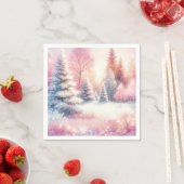 Roze Winter Wonderland Kerstmis Servet (Insitu)