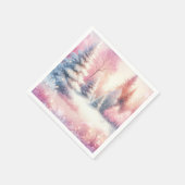 Roze Winter Wonderland Kerstmis Servet (Hoek)