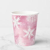 Roze Winter Wonderland Meisje Celebration Papieren Bekers (Voorkant)