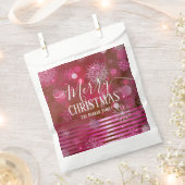 Roze Winter Wonderland Met Lichten en Deeltjes Bedankzakje (Geknipt)