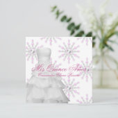 Roze Winter Wonderland Quinceanera Kaart (Staand voorkant)
