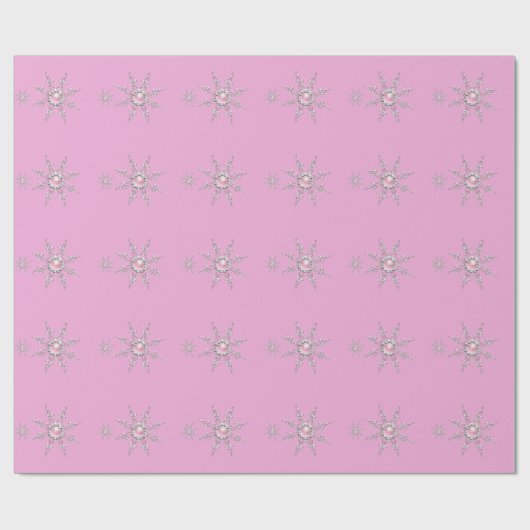 Roze Winter Wonderland Sneeuwvlokken Cadeaupapier (Vlak)
