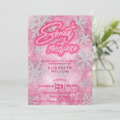 Roze Winter wonderland sneeuwvlokken zoet 16 Kaart (Staand voorkant)