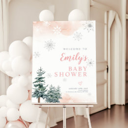 Roze Winter Wonderland Welkom Bord