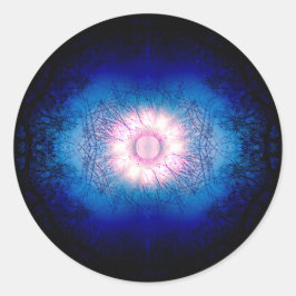 Roze Winter Zon Mandala Ronde Sticker