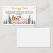 Roze Winterboboeken voor Baby shower van Baby Visitekaartje (Voorkant / Achterkant)