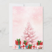 Roze Winterboom Kerstfeest Kaart (Achterkant)