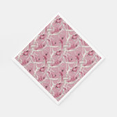 Roze winterbos kerstmis kardinale vogels servet (Hoek)