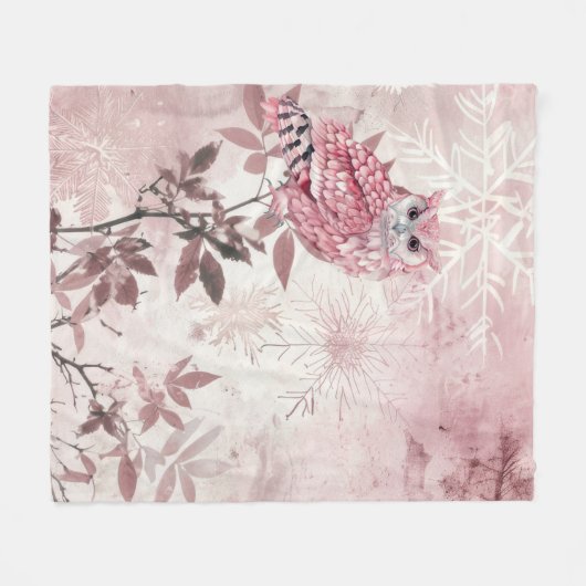 Roze winterbos moderne Baby Fleece Deken (Voorkant (Horizontaal))