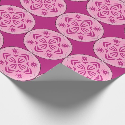 Roze winterdag cadeaupapier (Hoek)