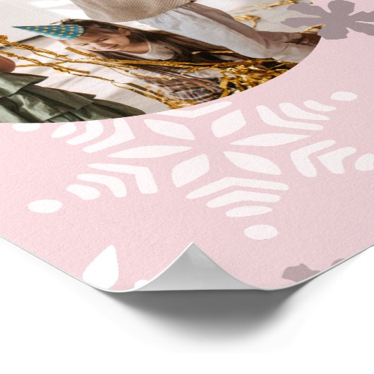 Roze winterdag Sjabloon fotocollage Poster (Hoek)