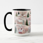 Roze Winterdorp Kerstmis Mok (Links)