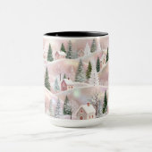 Roze Winterdorp Kerstmis Mok (Midden)