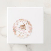 Roze winterherten zijn een meisje Baby shower Bedankjes Labels (In situ)