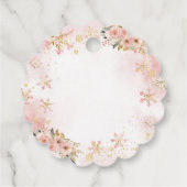 Roze winterherten zijn een meisje Baby shower Bedankjes Labels (Achterkant)