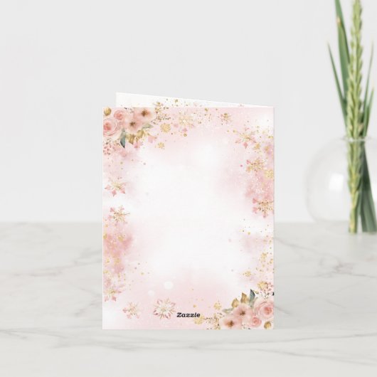 Roze winterherten zijn een meisje Baby shower Bedankkaart (Achterkant)