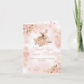 Roze winterherten zijn een meisje Baby shower Bedankkaart (Voorkant)