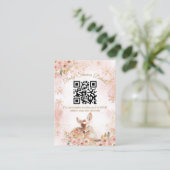 Roze winterherten zijn een meisje Baby shower Deta Informatiekaartje (Staand voorkant)
