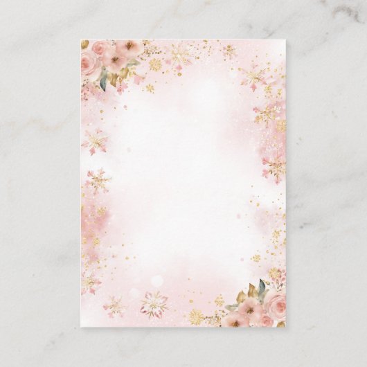 Roze winterherten zijn een meisje Baby shower Deta Informatiekaartje (Achterkant)