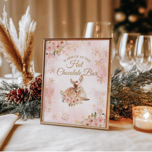Roze winterherten zijn een meisje Baby shower Hot Poster