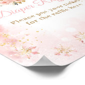 Roze winterherten zijn een meisje Baby shower luie Poster (Hoek)