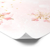 Roze winterherten zijn een meisje Baby shower Poster (Hoek)