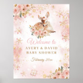 Roze winterherten zijn een meisje Baby shower Poster (Voorkant)